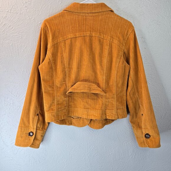Dressbarn Corduroy Jacket Medium Mustared Yellow Button Preppy 70s Retro Blazer - Picture 7 of 13